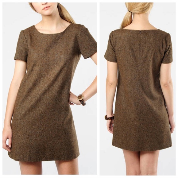 Theory Dresses & Skirts - Theory Ellode Tweed A line Brown Mini Dress Size 6